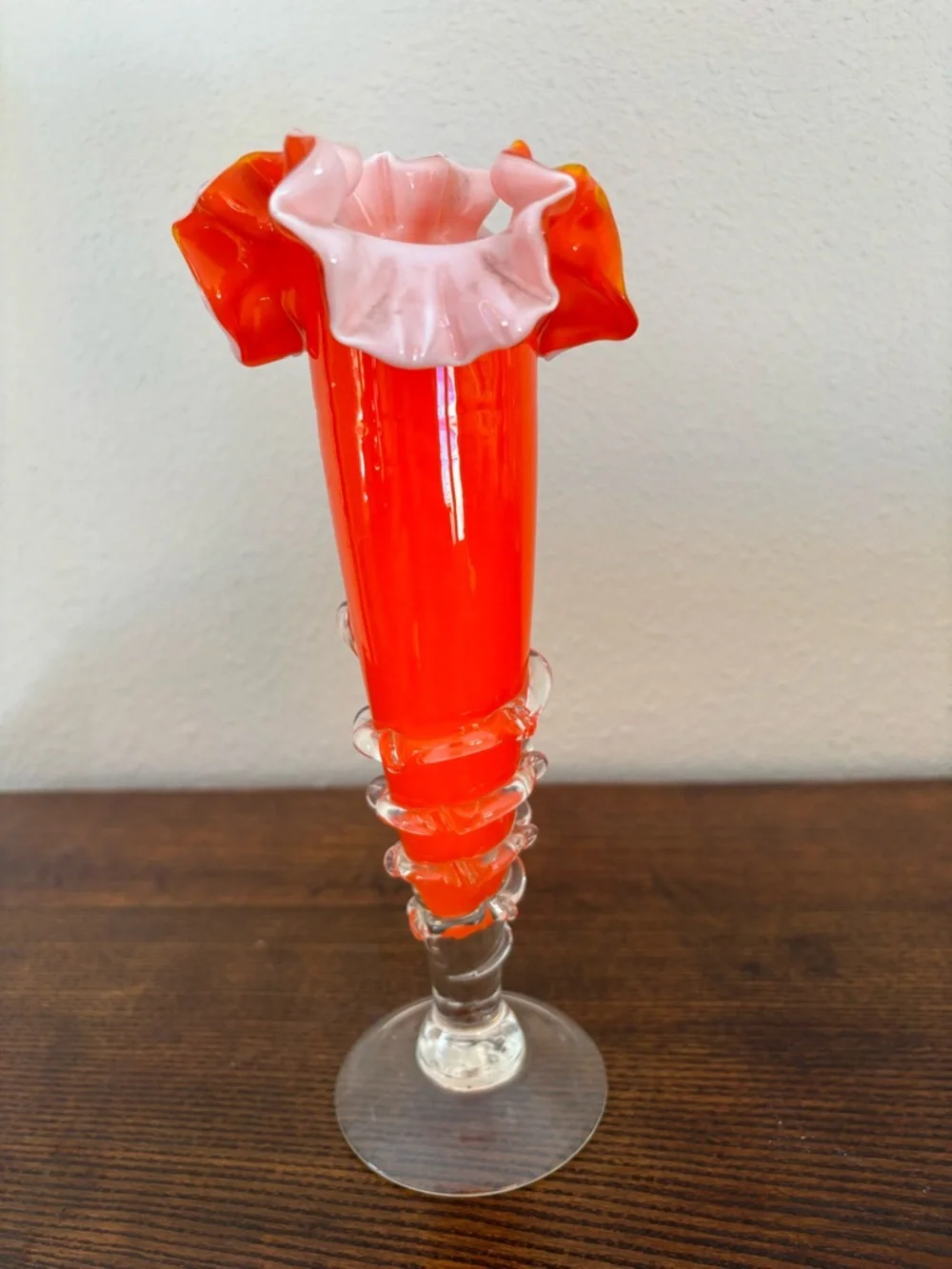 vintage Bohemian art glass vase